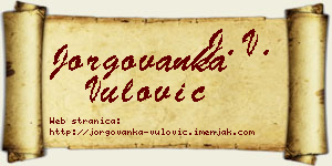 Jorgovanka Vulović vizit kartica